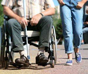 man on a wheelchair